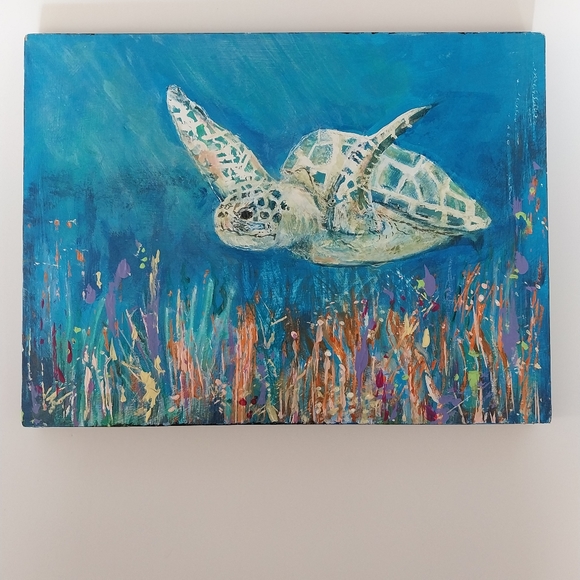 Original painting-Survivor Sea Turtle - Picture 1 of 5